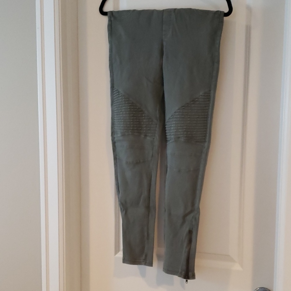 Army Green Moto Leggings